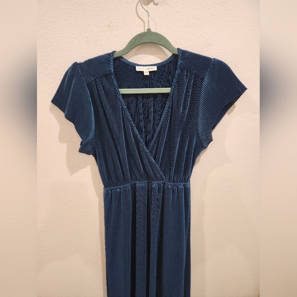 Baltic Born Deep Teal Blue Velvet Maxi Dress - Picture 3 of 5